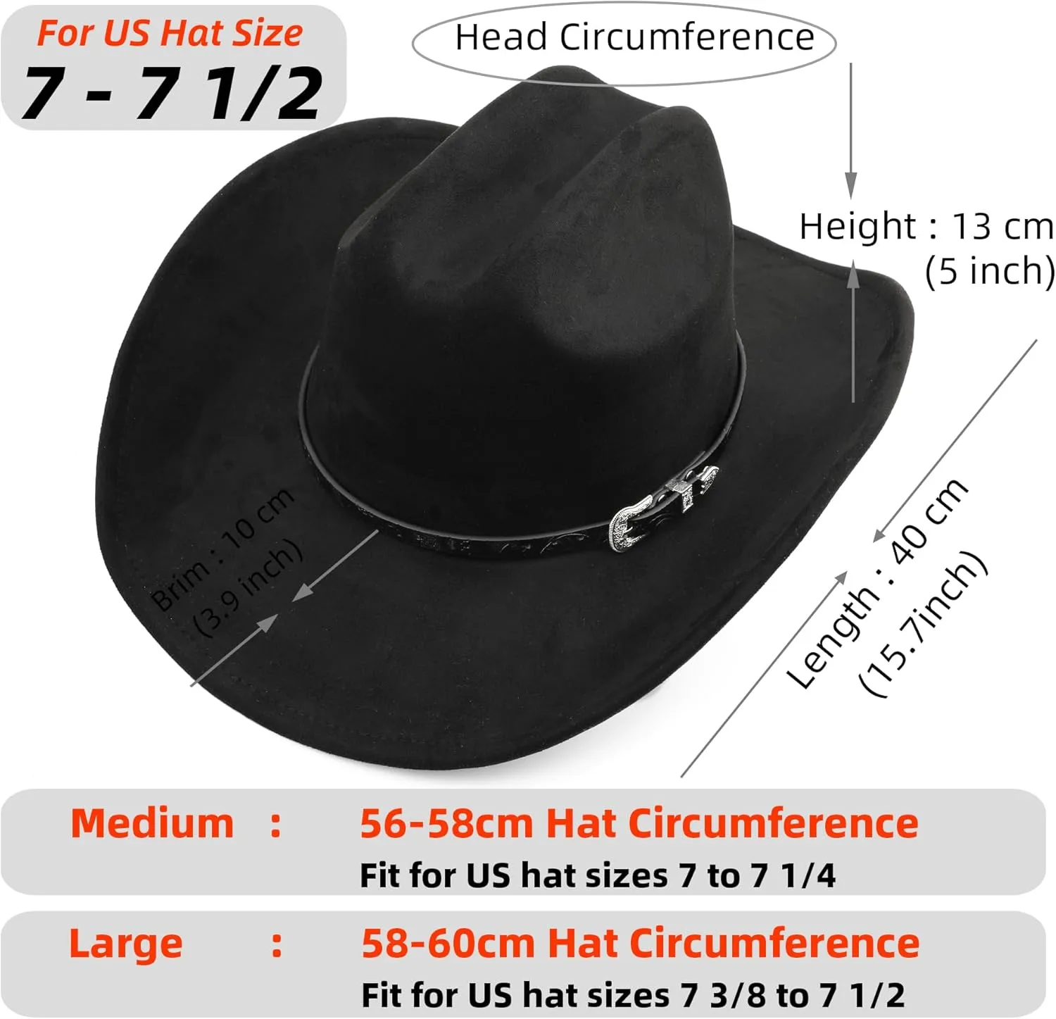 Big Cowboy Hat for Women Men Wide Brim Cowgirls Beach Cattleman Western Cowboys Hat