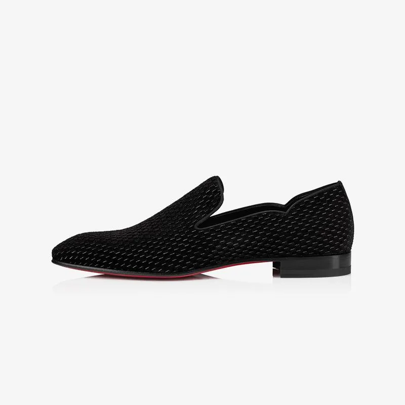 Black Velvet Low Top Slip on Loafers