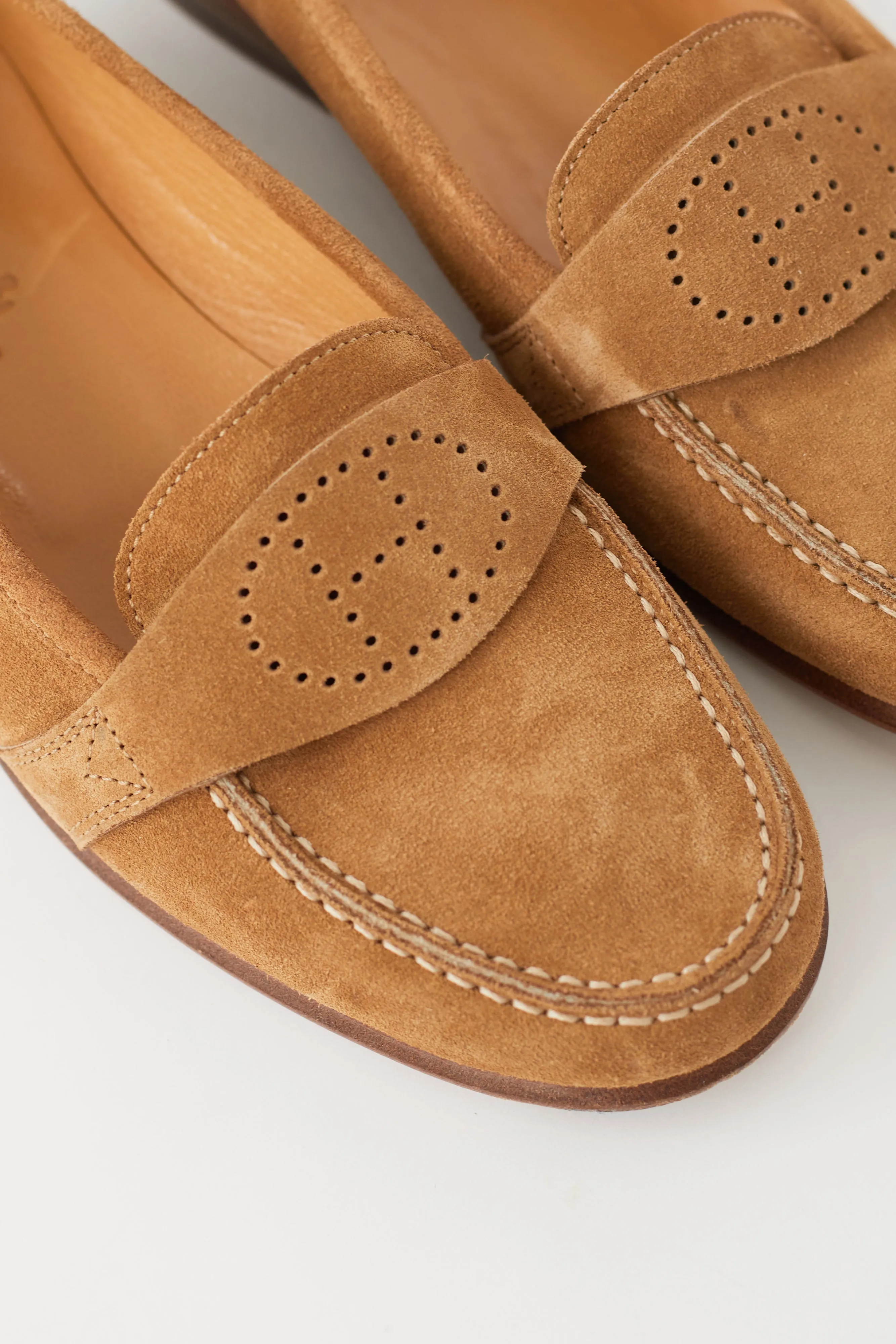 Brown Perforated H Loafer