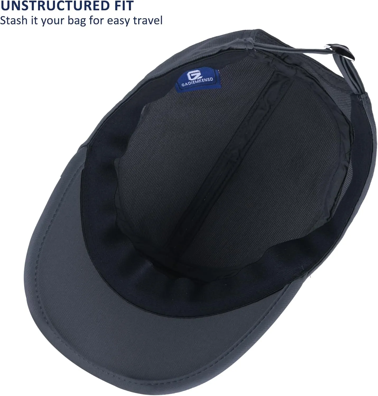 GADIEMKENSD Stretch Army Cap Cadet Military Hats Flat Top Baseball Cap Short Bill Breathable