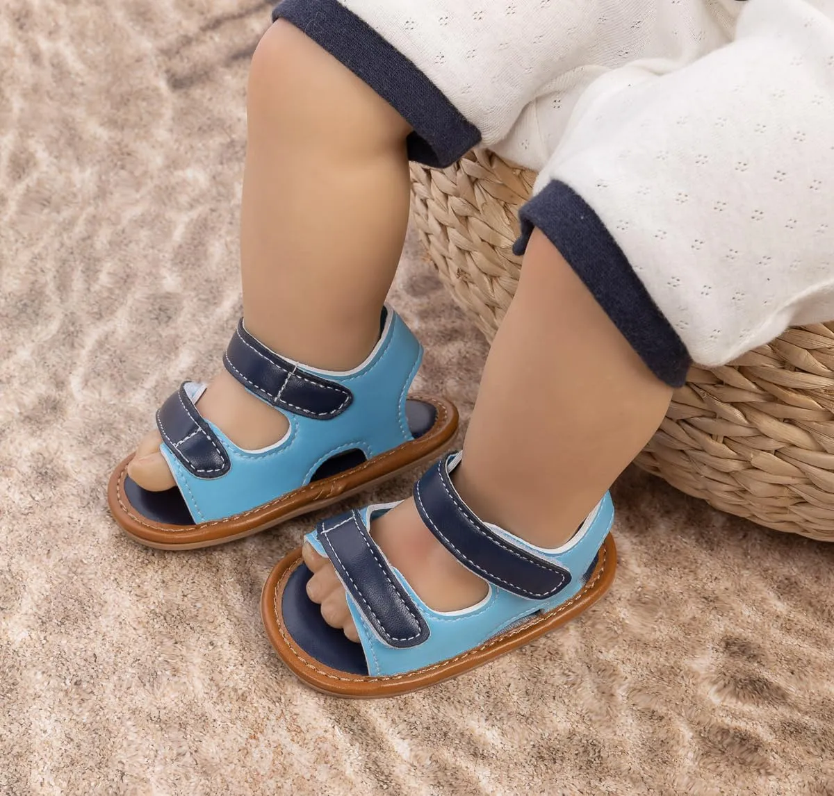 HsdsBebe Infant Baby Boys Girls Summer Beach Sandals Breathable Athletic Anti-slip Soft Sole Newborn First Walker Crib Shoes
