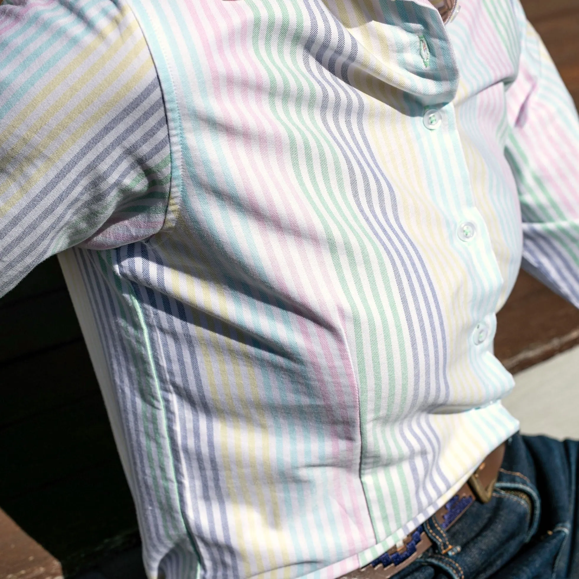 Ladies Elly P-Oxford Multi Stripe