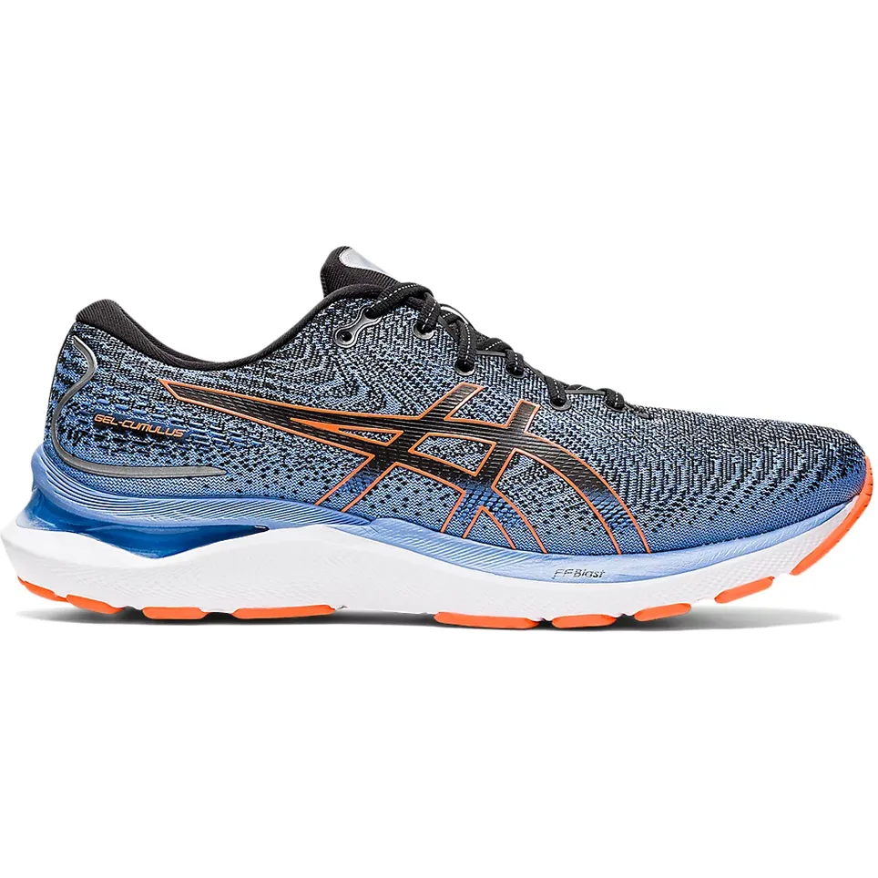 Men's Asics GEL-Cumulus 24, Black/Shocking Orange, 11 4E Extra Wide