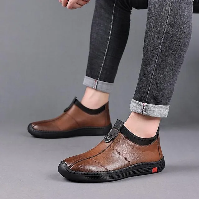 Men's Cowhide Breathable Loafers & Slip-Ons