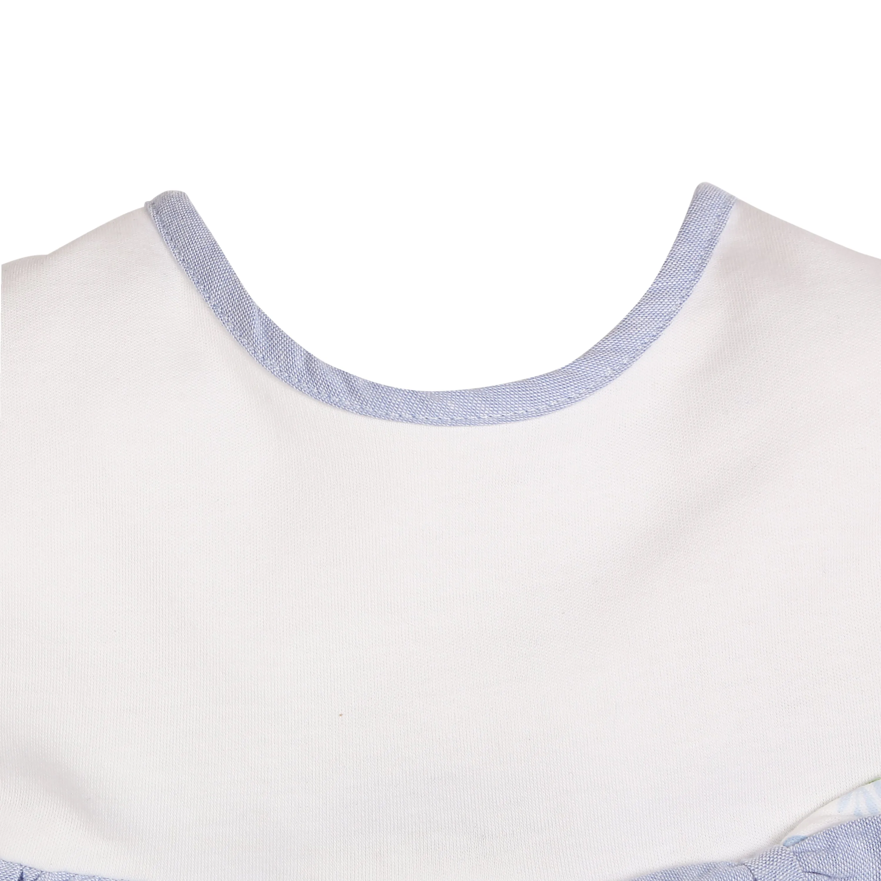 Milena Short-Sleeves Tiered Dress With A Mix Of Chambray & Enchanted Flora Print - Multi