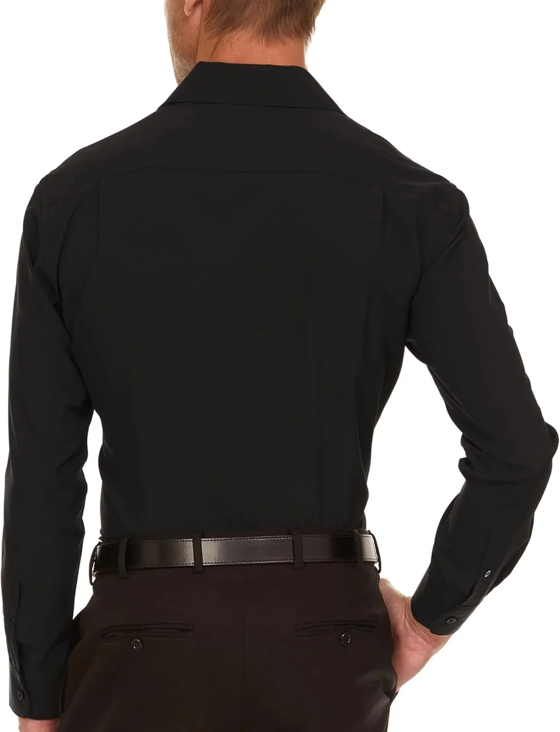 Nautica Slim Fit Mens Dress Shirts Long Sleeve Performance Polyester Fabric Wrinkle Free 4-Way Stretch