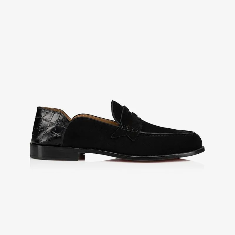 Penny Suede Calf Patent Crocodile Loafers