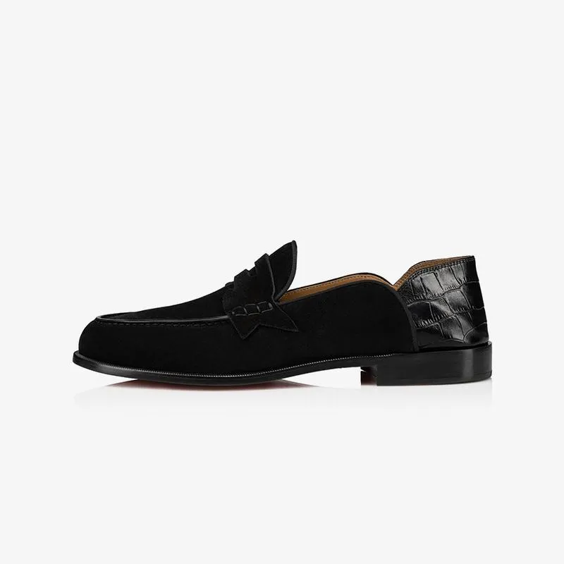 Penny Suede Calf Patent Crocodile Loafers