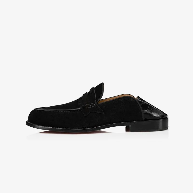 Penny Suede Calf Patent Crocodile Loafers