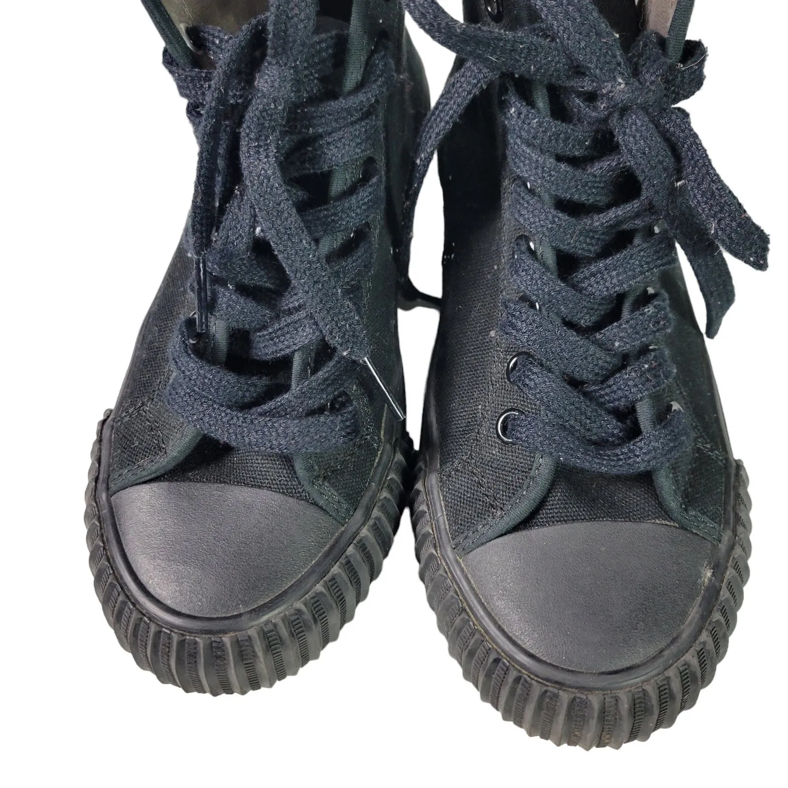 PF Flyers 1993 Center Hi Top Sneakers Black Limited Edition Cap Toe Unisex Size 6.5 Women