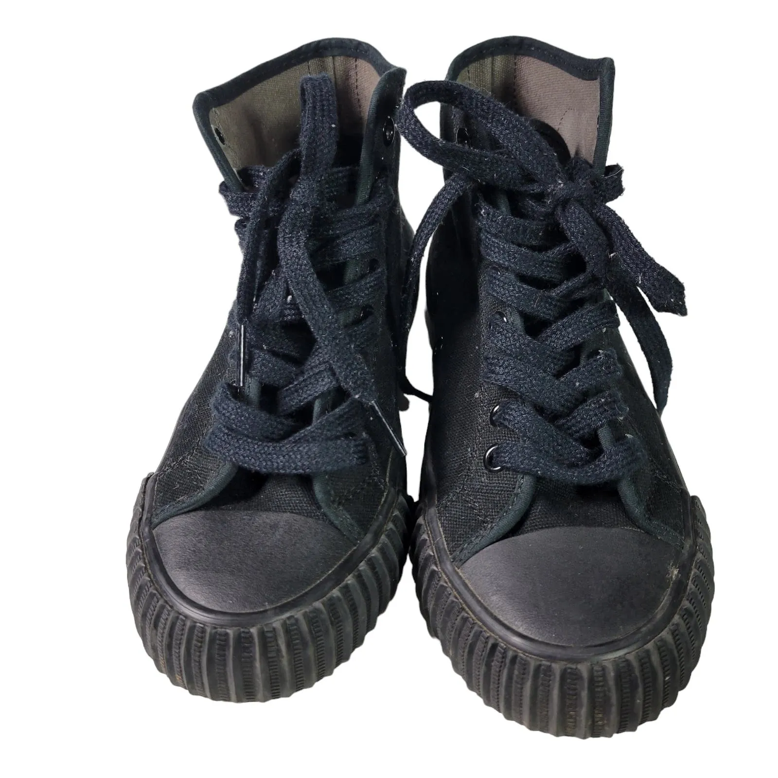 PF Flyers 1993 Center Hi Top Sneakers Black Limited Edition Cap Toe Unisex Size 6.5 Women