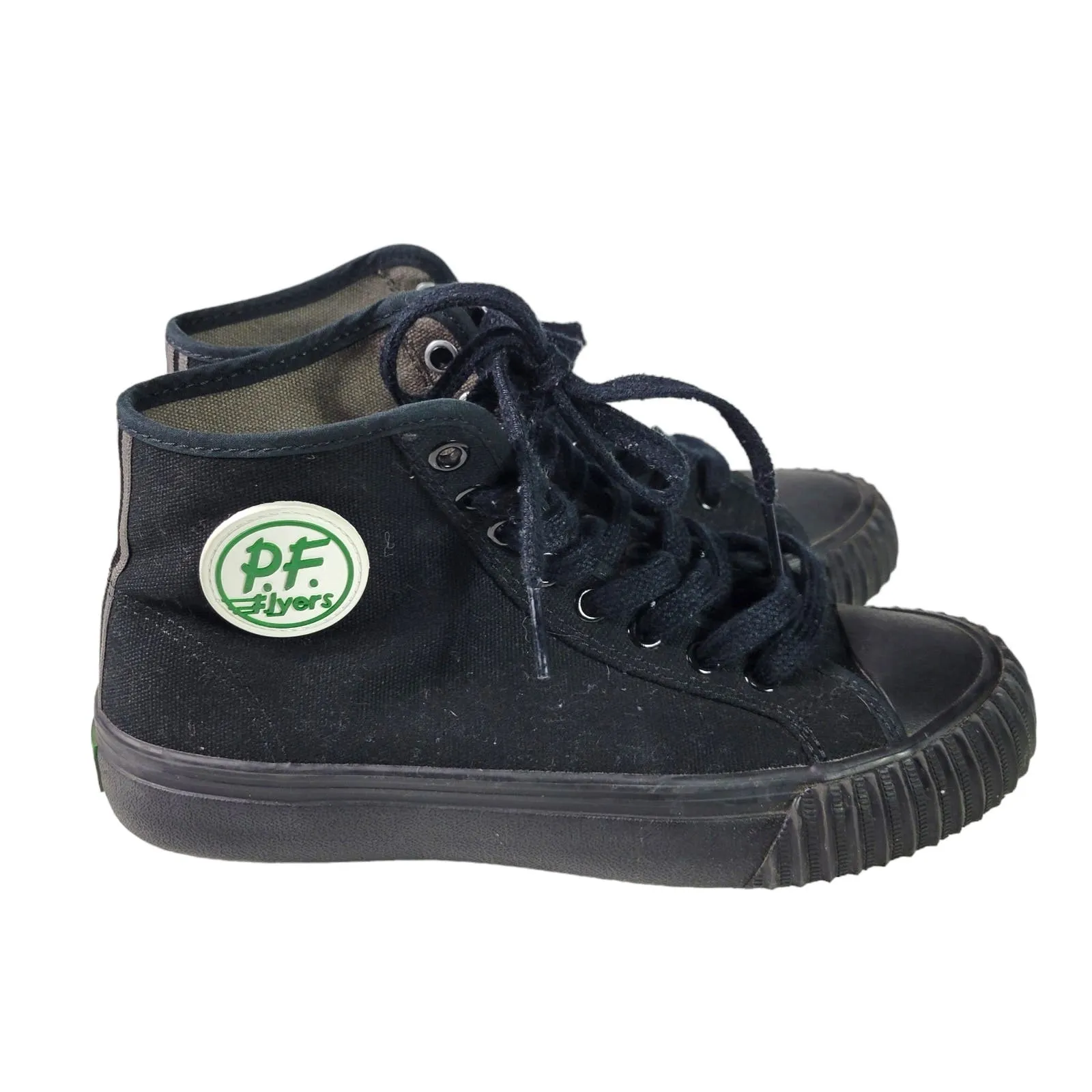 PF Flyers 1993 Center Hi Top Sneakers Black Limited Edition Cap Toe Unisex Size 6.5 Women