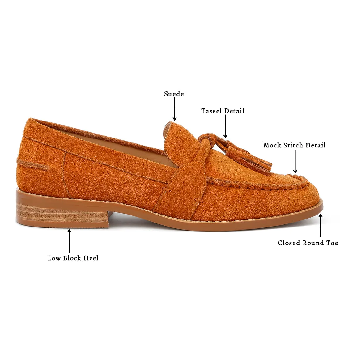 Tassels Detail Suede Loafers